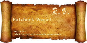 Reichert Vencel névjegykártya